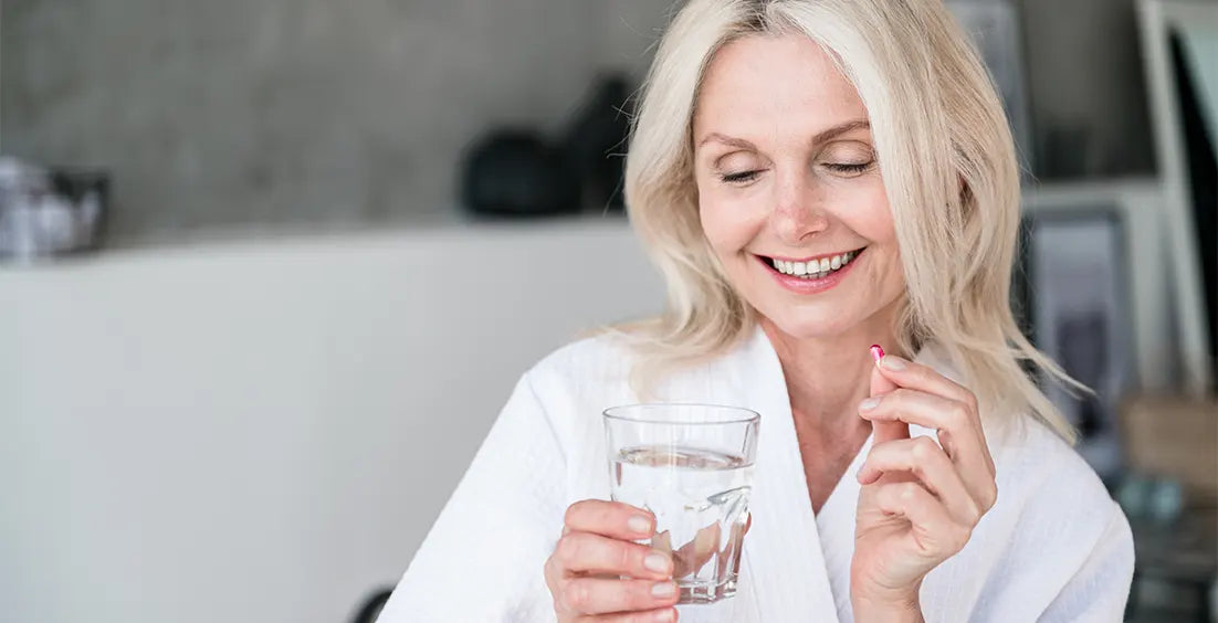 An image showing consumption of B12 supplement.