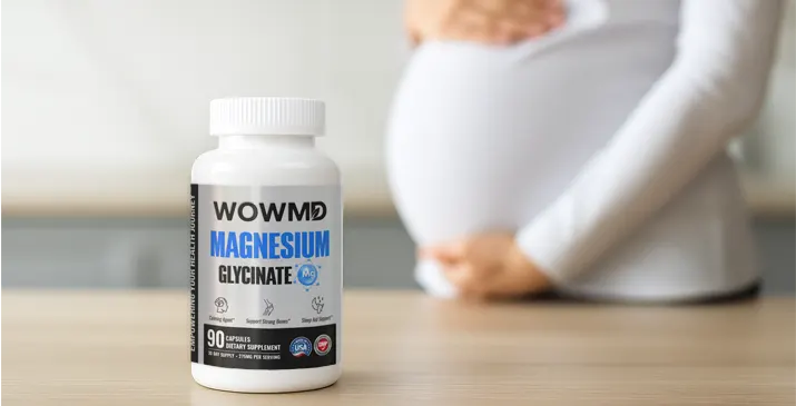 WOWMD Magnesium Glycinate supplement with a pregnant woman
