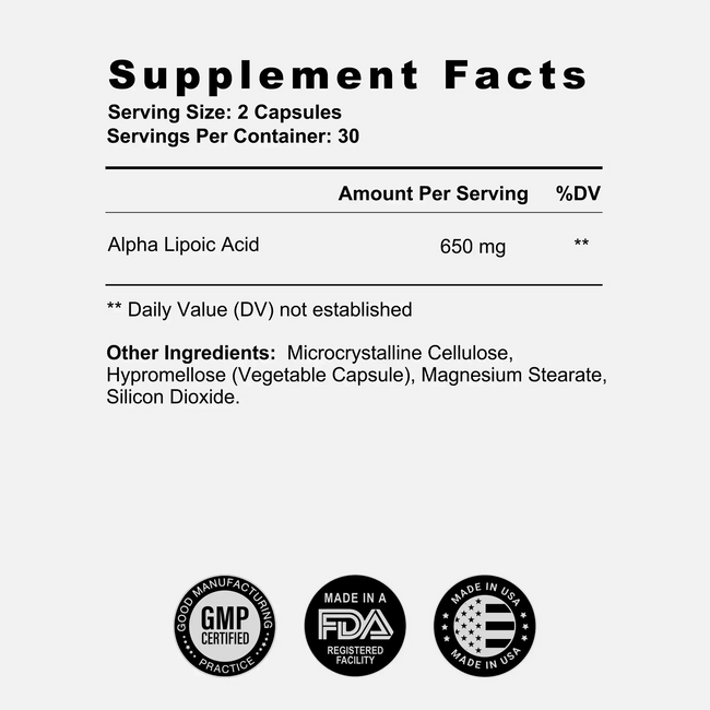 Alpha lipoic acid ingredients