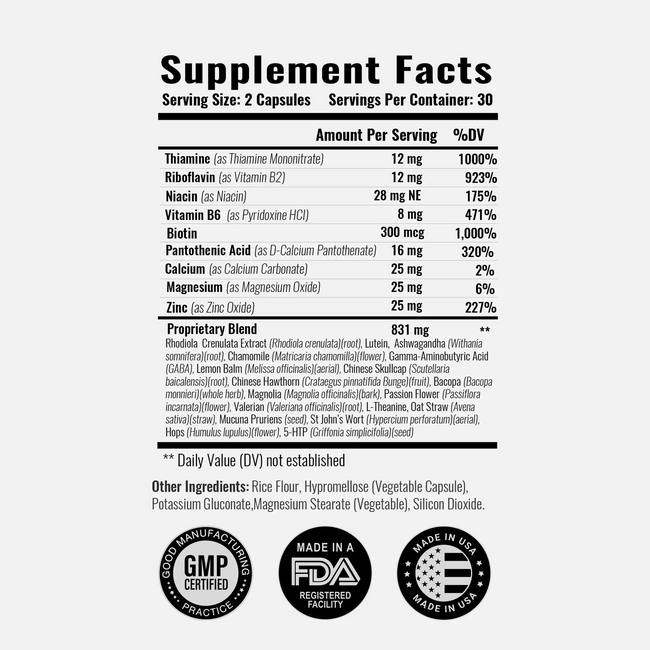 Anxiety shield ingredients