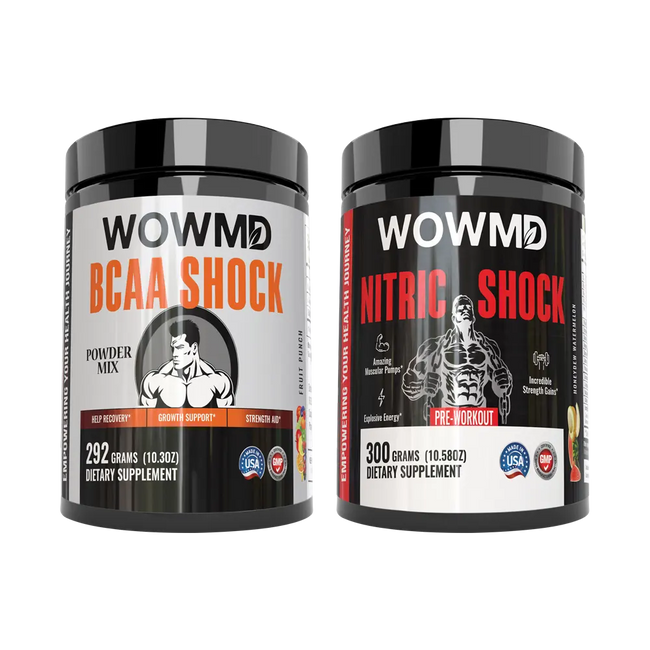 Bcaa shock fruit punch and nitric shock pre workout honeydew watermelon combo