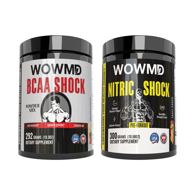 Bcaa shock honeydew watermelon and nitric shock pre workout fruit punch combo