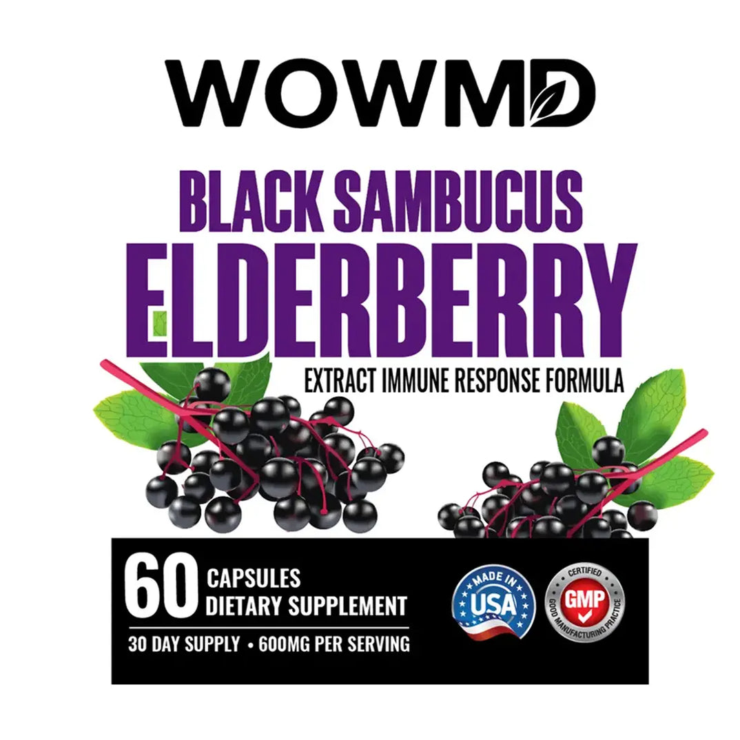 wowmd black sambucus elderberry label