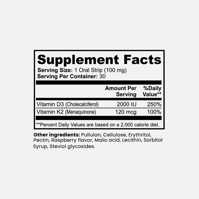 Bone support strips supplement facts