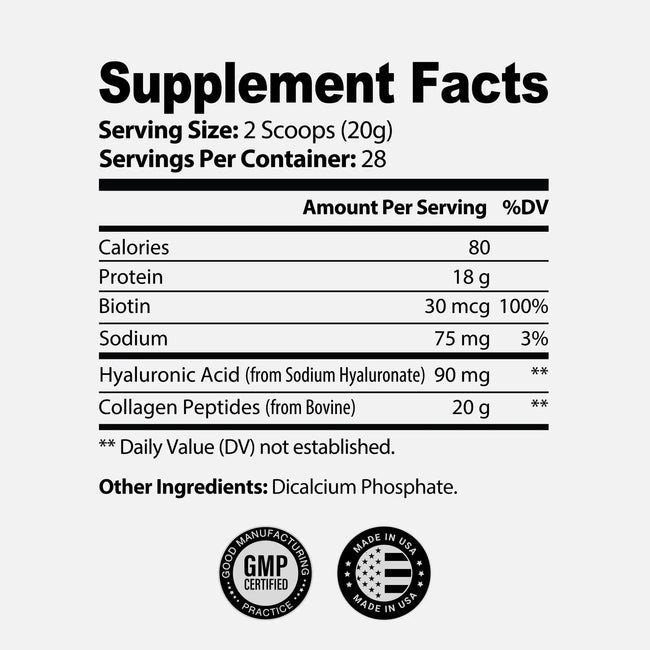 Collagen powder ingredients