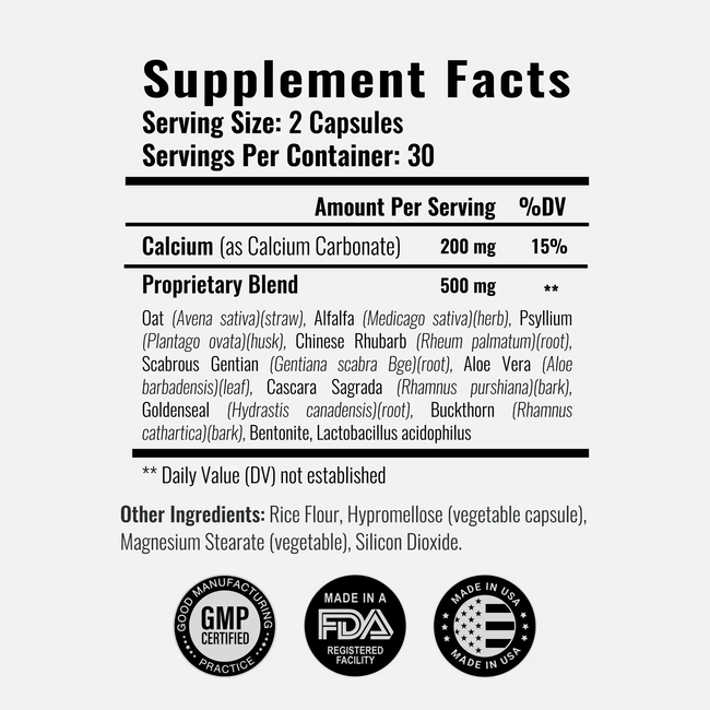 Colon sweep ingredients