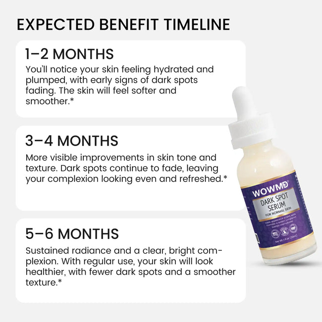Dark spot serum for normal skin benefit timeline