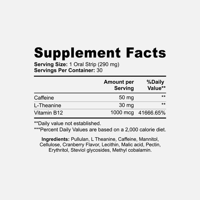Energy strips ingredients