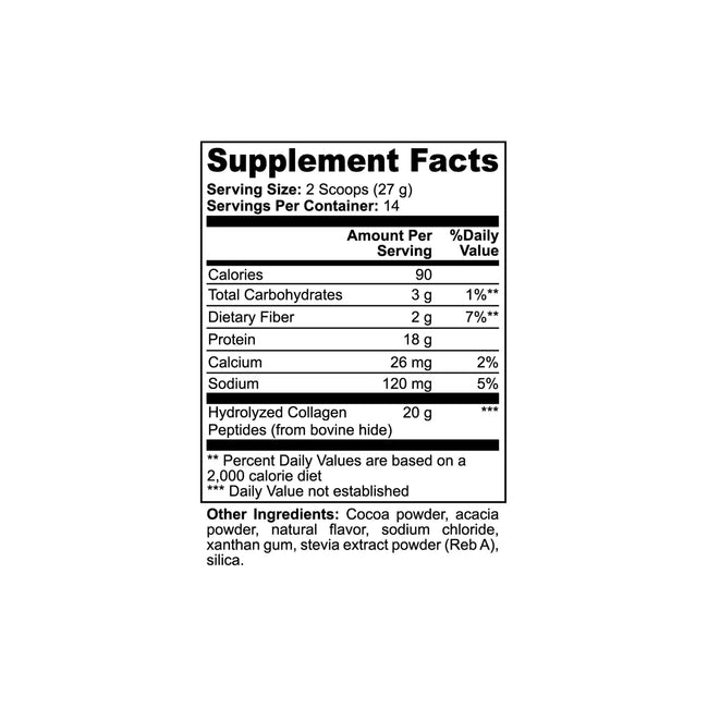 Grass fed collagen peptides powder supplement facts