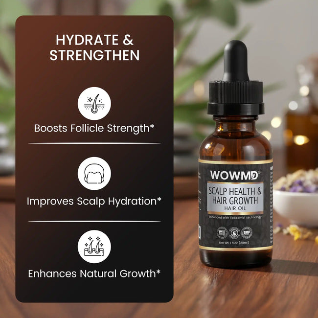 Hair oil for scalp health and hair growth benefits feature