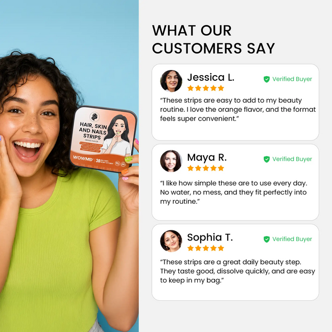 Hair skin and nails strips review
