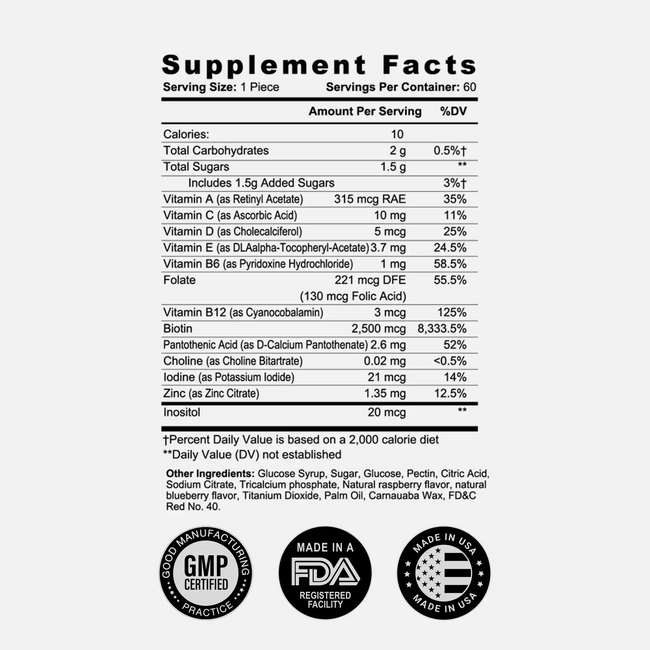 Hair vitamin kids ingredients