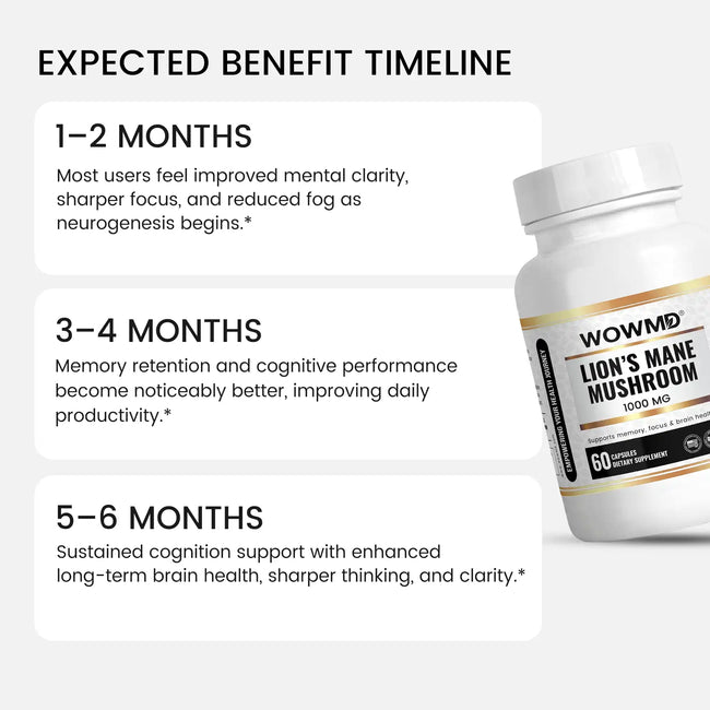 Lions mane mushroom benefit timeline