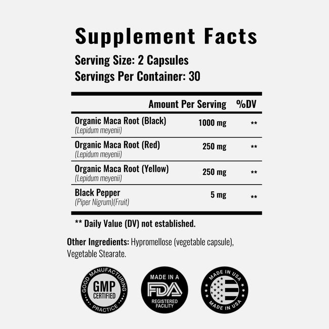 Maca plus ingredients