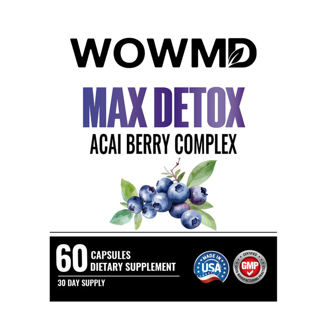 Max detox acai berry complex label