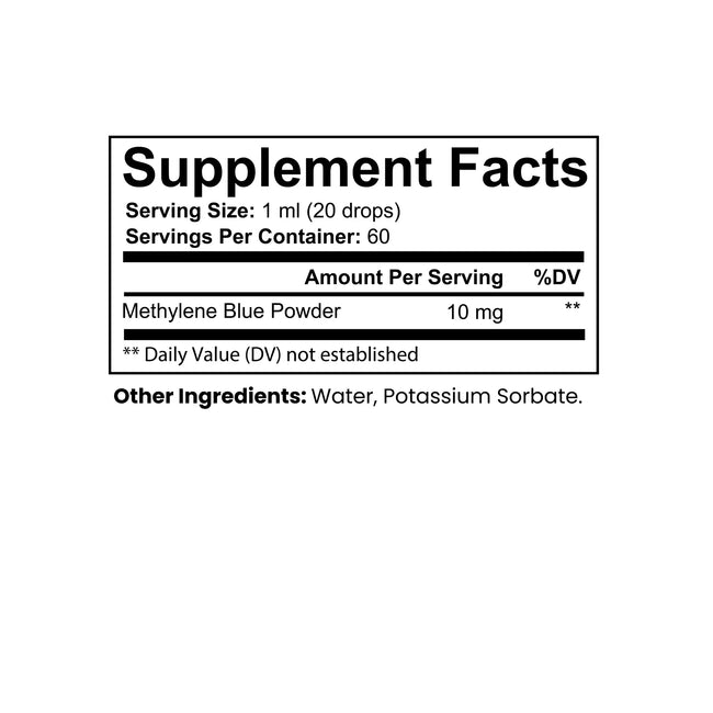 Methylene blue drops supplement