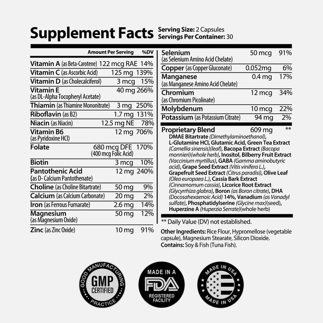 Neuro plus brain and focus formula ingredients