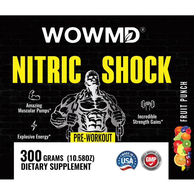 Nitric shock pre workout fruit punch label