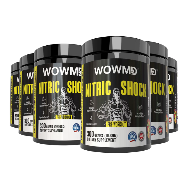 Nitric shock pre workout fruit punch six bottles value pack