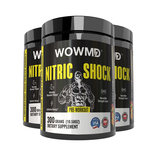 Nitric shock pre workout fruit punch three bottles value pack