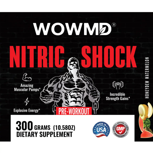 Nitric shock pre workout honeydew watermelon label