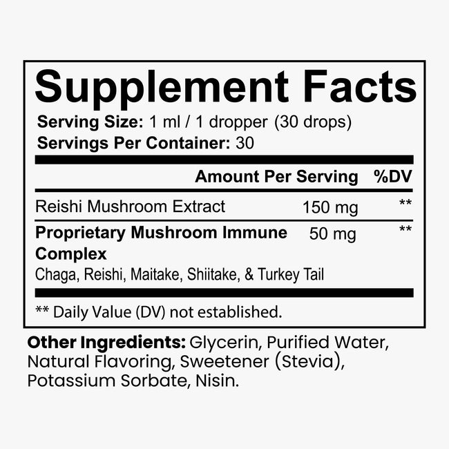 Reishi calm drops supplement facts