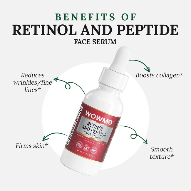 Retinol and peptide face serum benefits