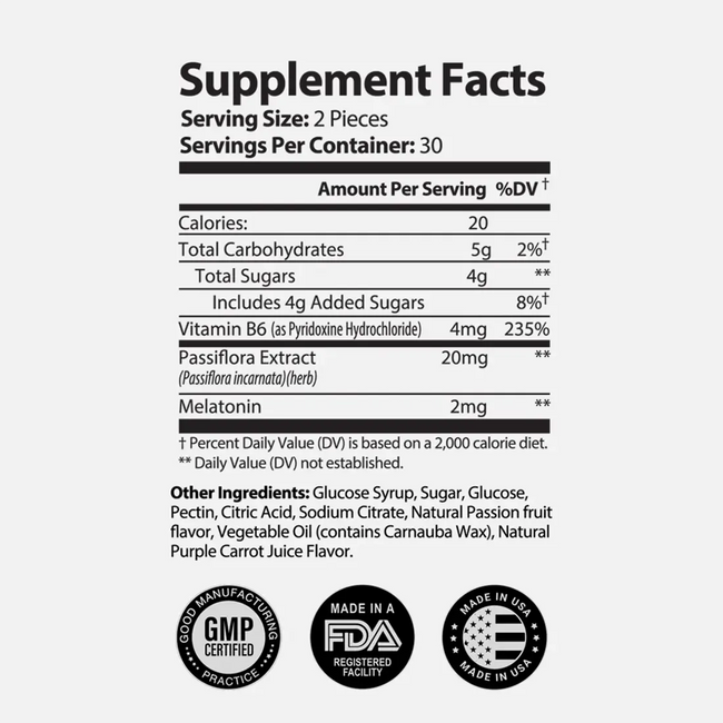 Sleep well gummies ingredients