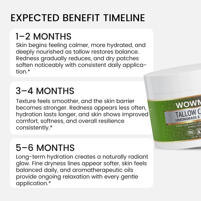 Tallow cream lemongrass lavender benefit timeline