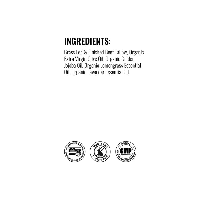 Tallow cream lemongrass lavender ingredient