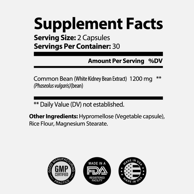 White kidney bean extract ingredients